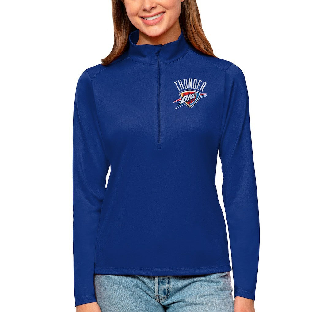 Oklahoma City Thunder Antigua Women's Tribute Half-Zip Top Blue - NBA