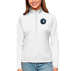 Minnesota Timberwolves Antigua Women's Tribute Half-Zip Top White - NBA