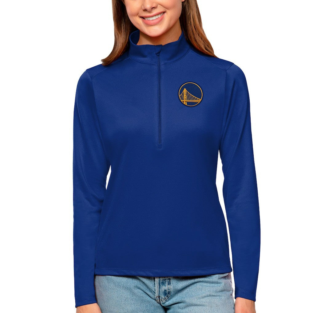 Golden State Warriors Antigua Women's Tribute Half-Zip Top Royal - NBA