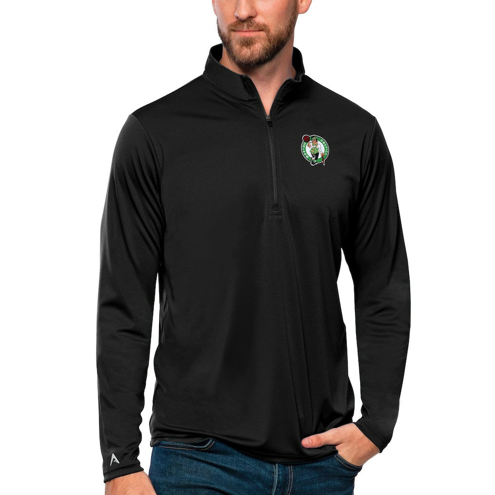 Boston Celtics Antigua Tribute Quarter-Zip Pullover Top Black - NBA
