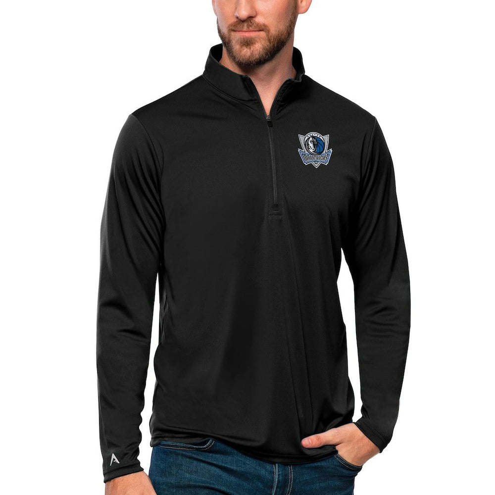Dallas Mavericks Antigua Tribute Quarter-Zip Pullover Top Black - NBA