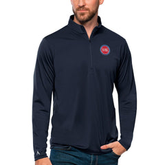 Detroit Pistons Antigua Tribute Quarter-Zip Pullover Top Navy - NBA