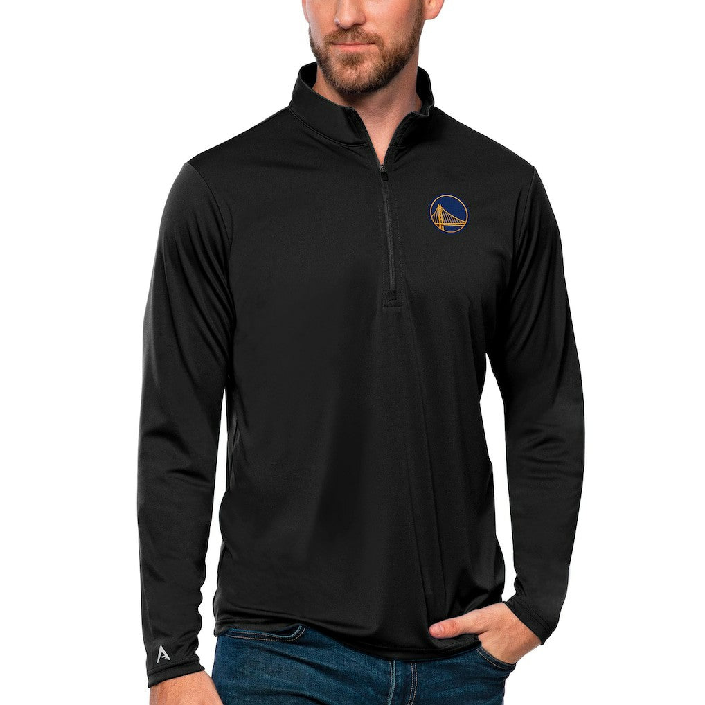 Golden State Warriors Antigua Tribute Quarter-Zip Pullover Top Black - NBA