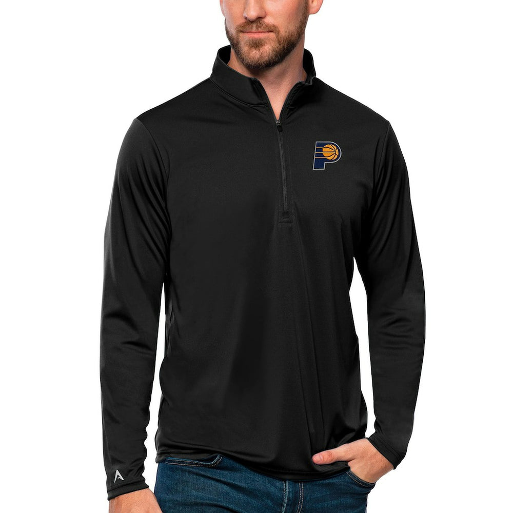 Indiana Pacers Antigua Tribute Quarter-Zip Pullover Top Black - NBA