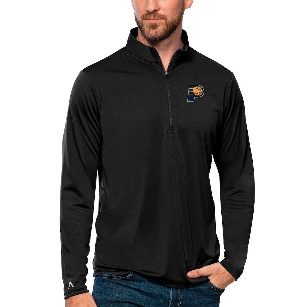 Indiana Pacers Antigua Tribute Quarter-Zip Pullover Top Black - NBA