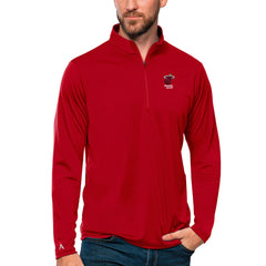 Miami Heat Antigua Team Tribute Quarter-Zip Pullover Top Red - NBA
