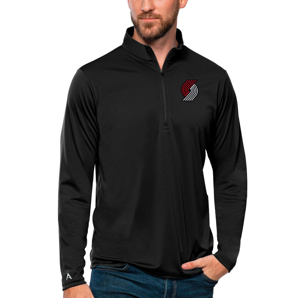 Portland Trail Blazers Antigua Tribute Quarter-Zip Pullover Top Black - NBA