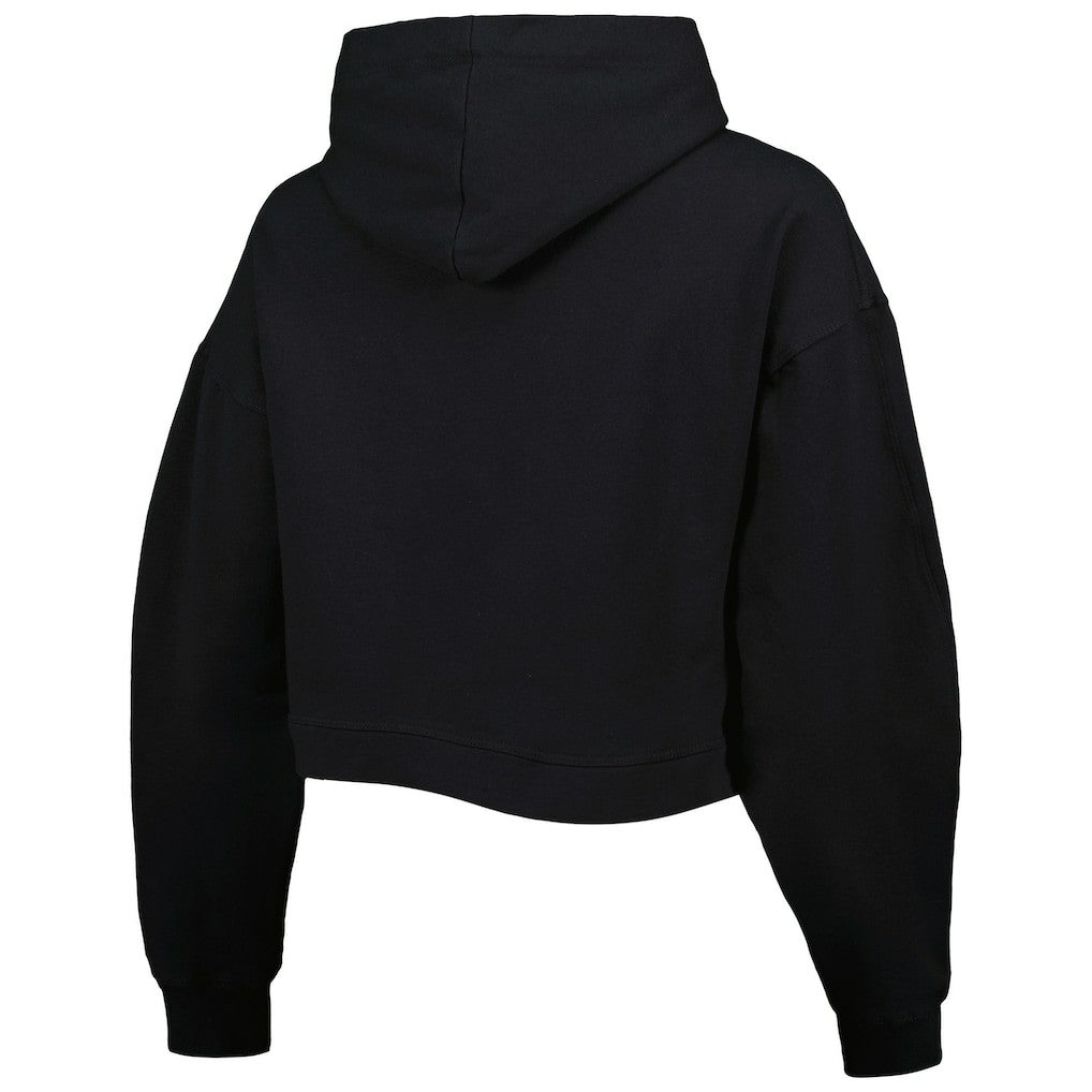 Boston Celtics Lusso Women's Layla World Tour Cropped Pullover Hoodie Black - NBA