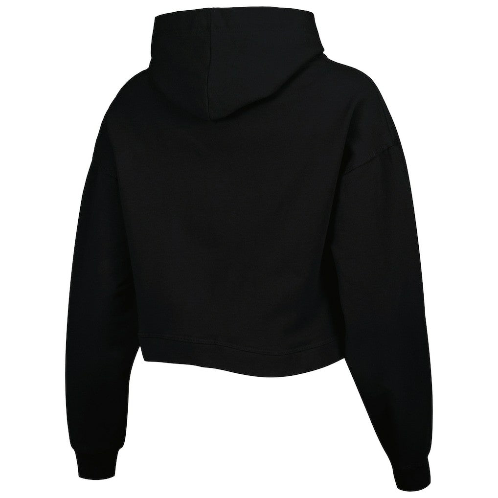 Chicago Bulls Lusso Women's Layla World Tour Cropped Pullover Hoodie Black - NBA