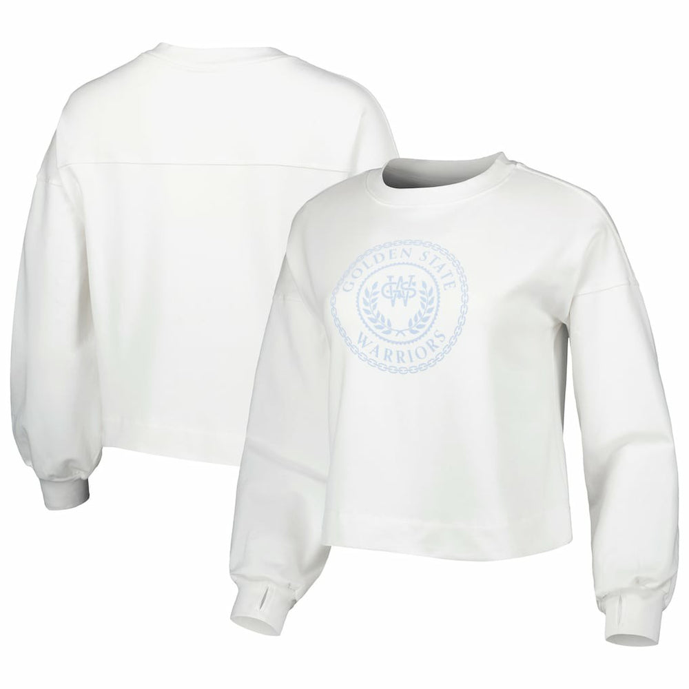 Golden State Warriors Lusso Women's Lola Ball and Chain Pullover Sweatshirt White - NBA
