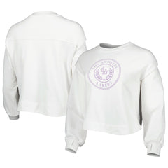 Los Angeles Lakers Lusso Women's Lola Ball and Chain Pullover Sweatshirt White - NBA