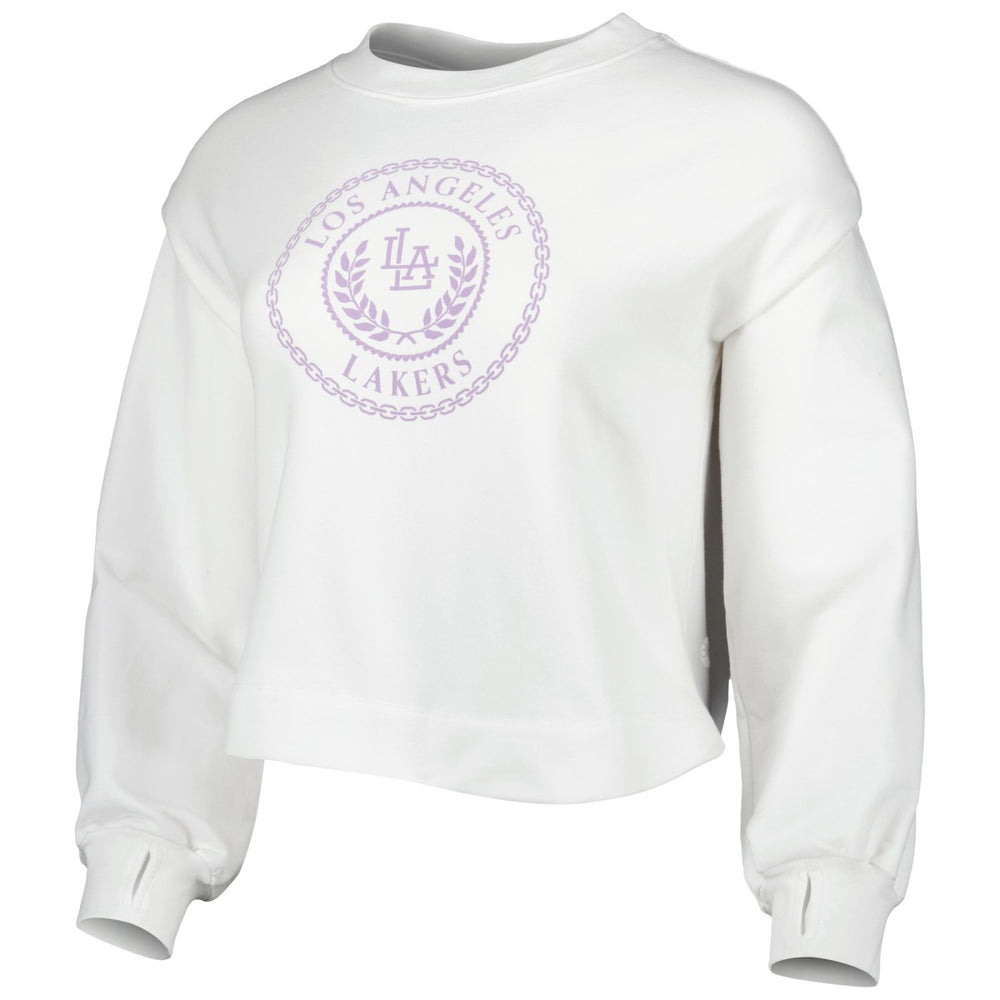 Los Angeles Lakers Lusso Women's Lola Ball and Chain Pullover Sweatshirt White - NBA