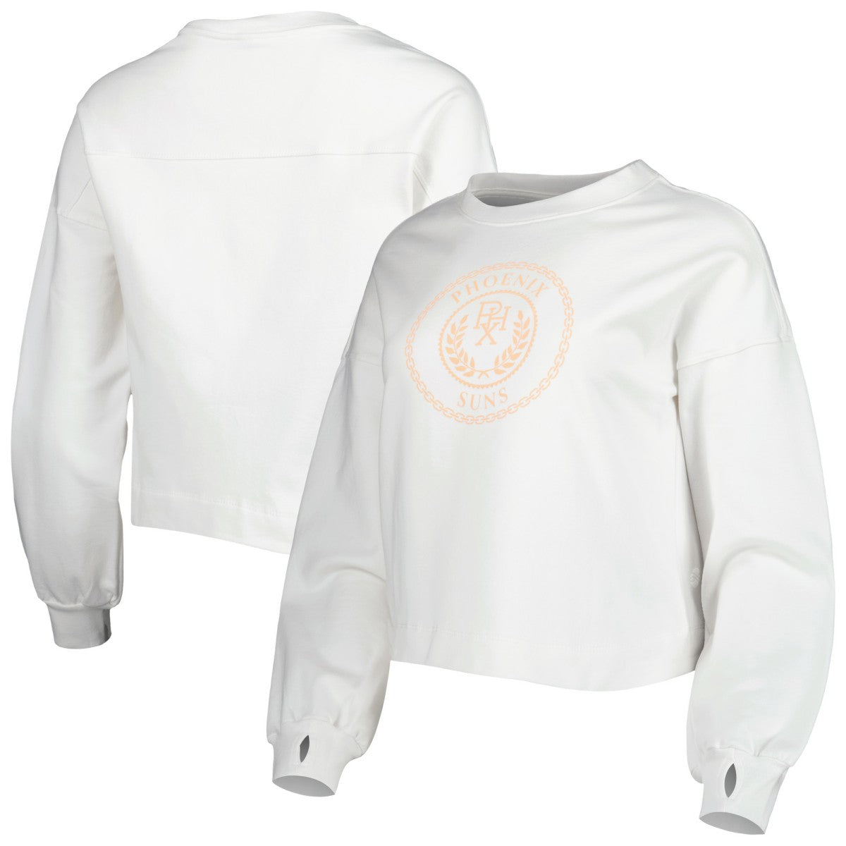 Phoenix Suns Lusso Women's Lola Ball and Chain Pullover Sweatshirt White - NBA