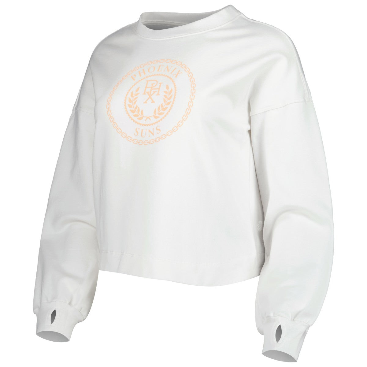 Phoenix Suns Lusso Women's Lola Ball and Chain Pullover Sweatshirt White - NBA