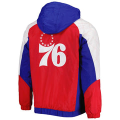 Philadelphia 76ers Starter Body Check Raglan Hoodie Half-Zip Jacket Royal - NBA