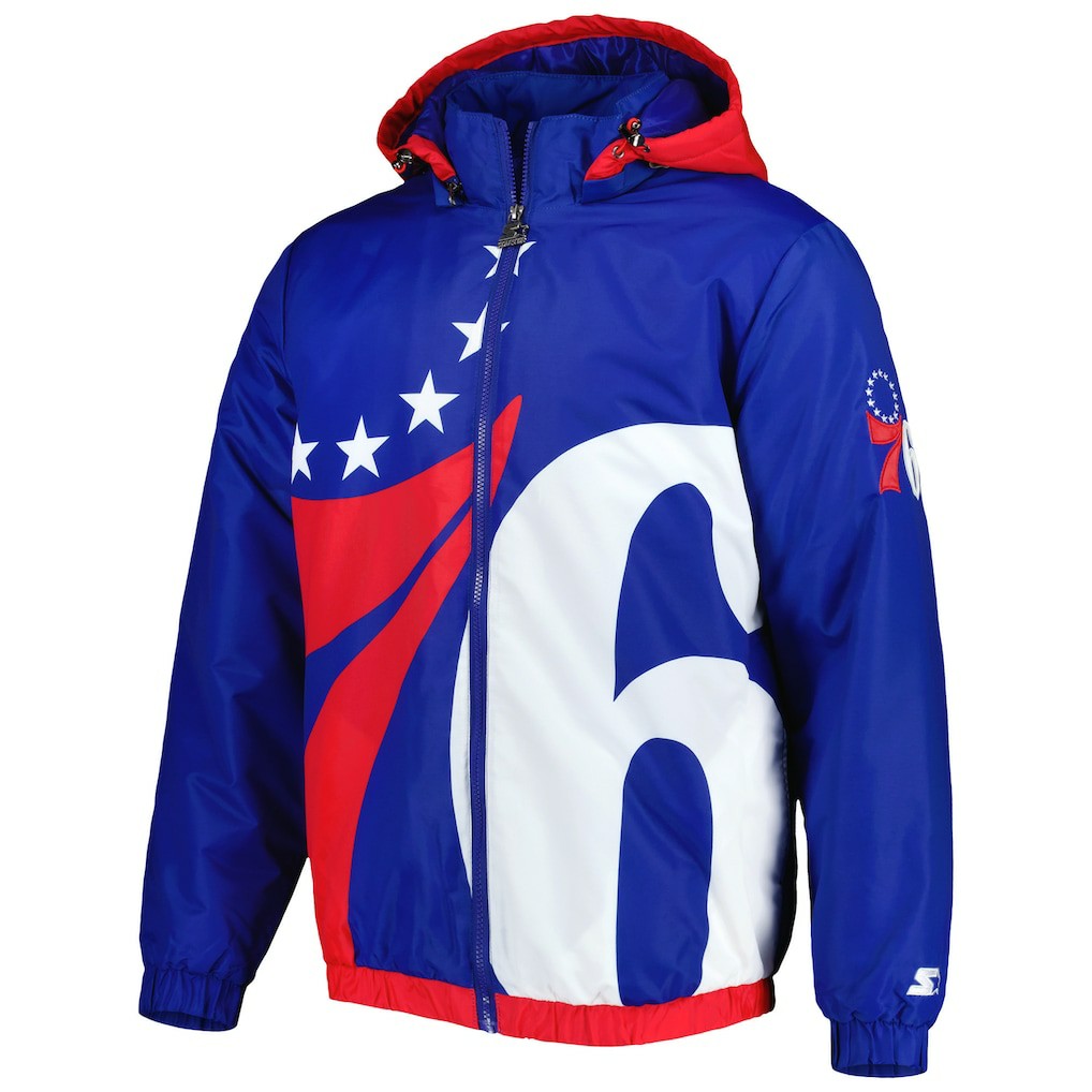 Philadelphia 76ers Starter The Triple Double Full-Zip Hoodie Jacket Royal - NBA