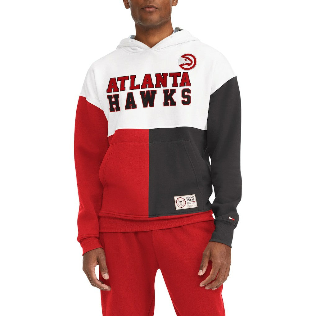 Atlanta Hawks Tommy Jeans Andrew Split Pullover Hoodie White/Red - NBA