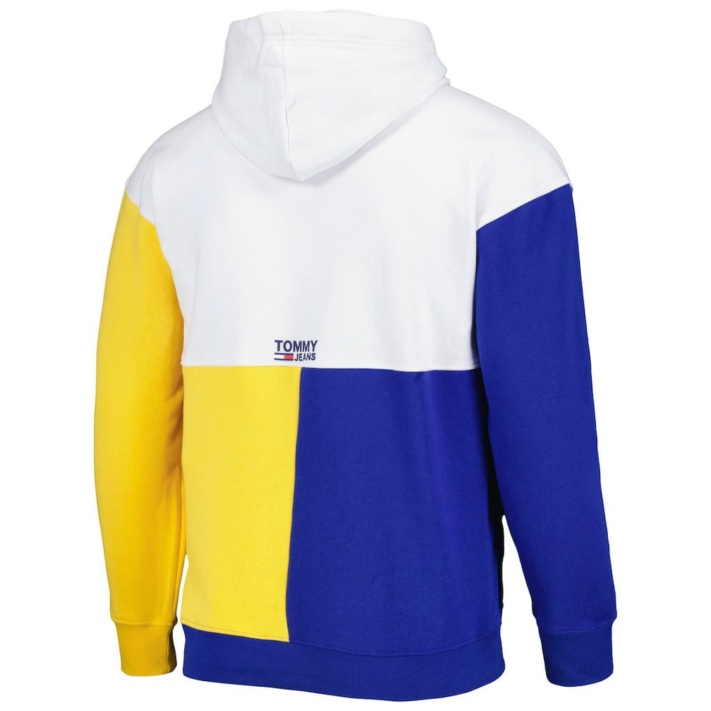 Golden State Warriors Tommy Jeans Andrew Split Pullover Hoodie White/Royal - NBA