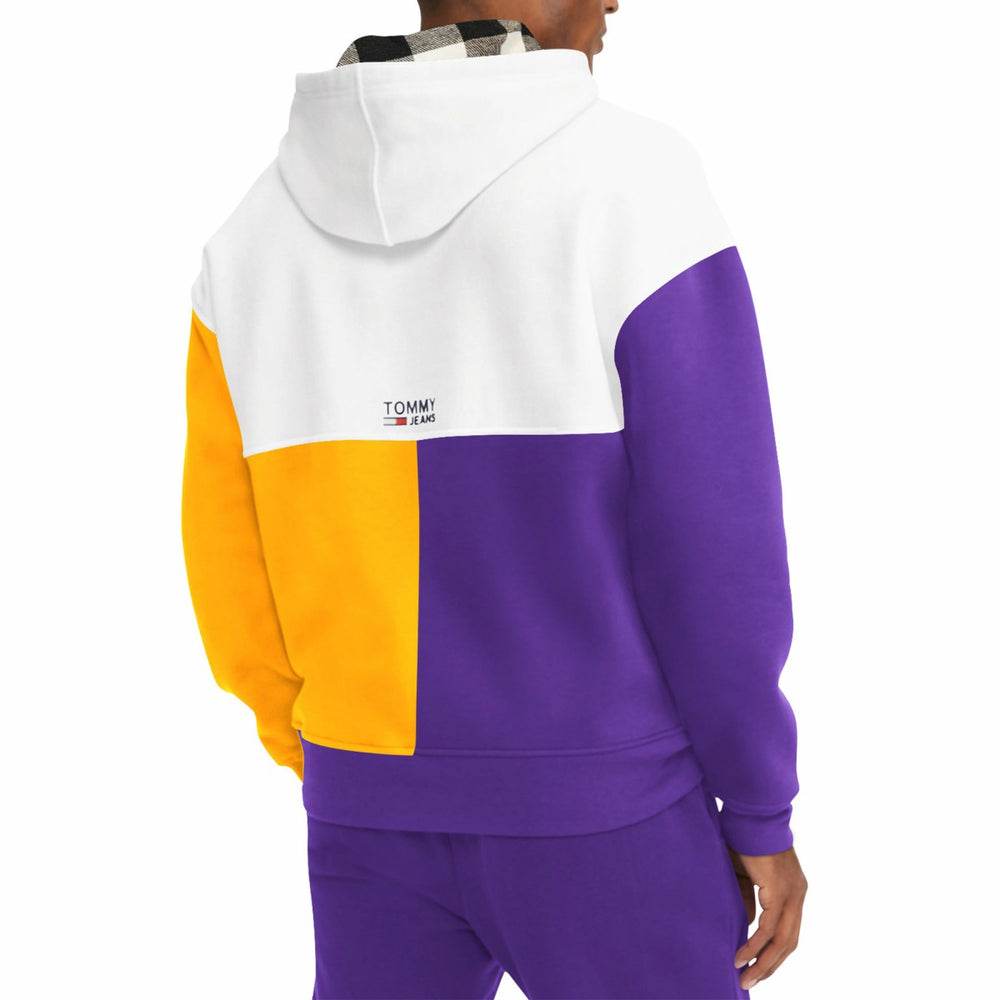 Los Angeles Lakers Tommy Jeans Andrew Split Pullover Hoodie White/Purple - NBA