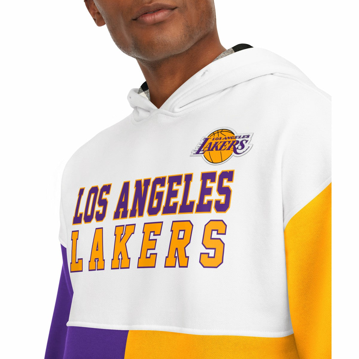 Los Angeles Lakers Tommy Jeans Andrew Split Pullover Hoodie White/Purple - NBA