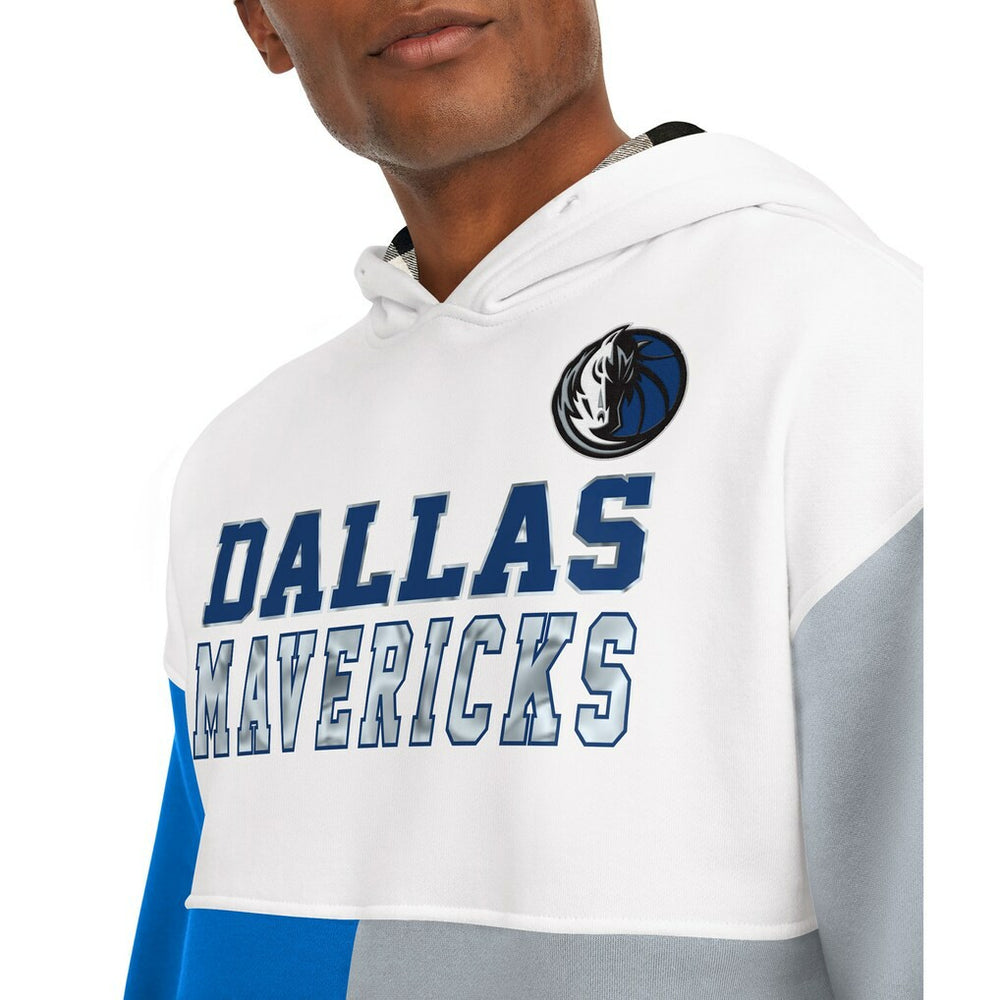 Dallas Mavericks Tommy Jeans Andrew Split Pullover Hoodie White/Royal - NBA