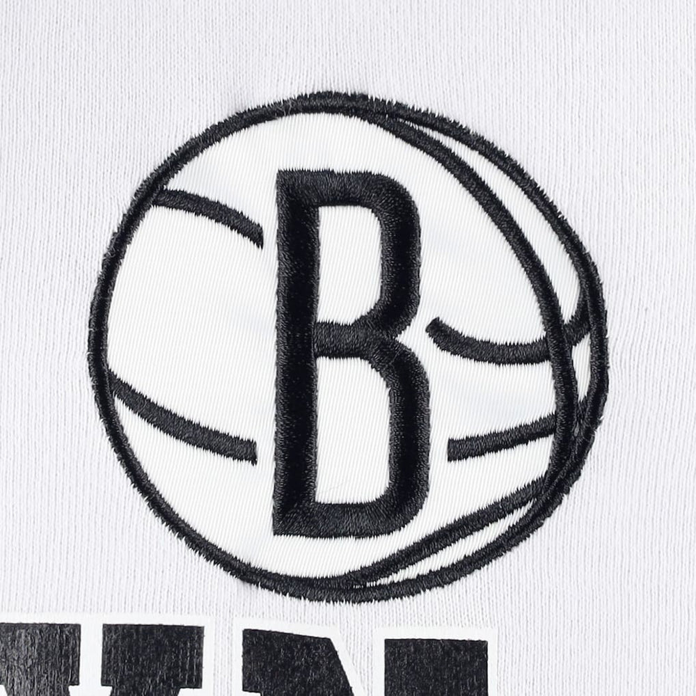 Brooklyn Nets Tommy Jeans Andrew Split Pullover Hoodie White/Black - NBA