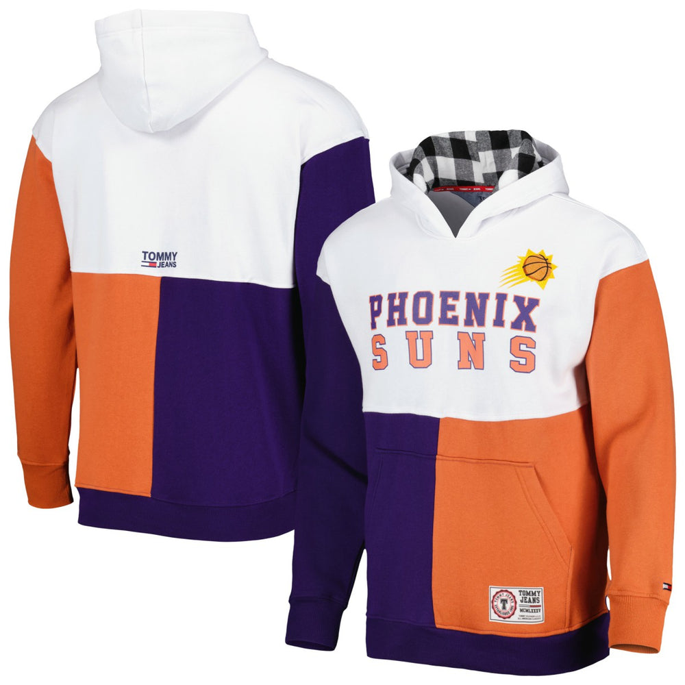Phoenix Suns Tommy Jeans Andrew Split Pullover Hoodie White/Purple - NBA