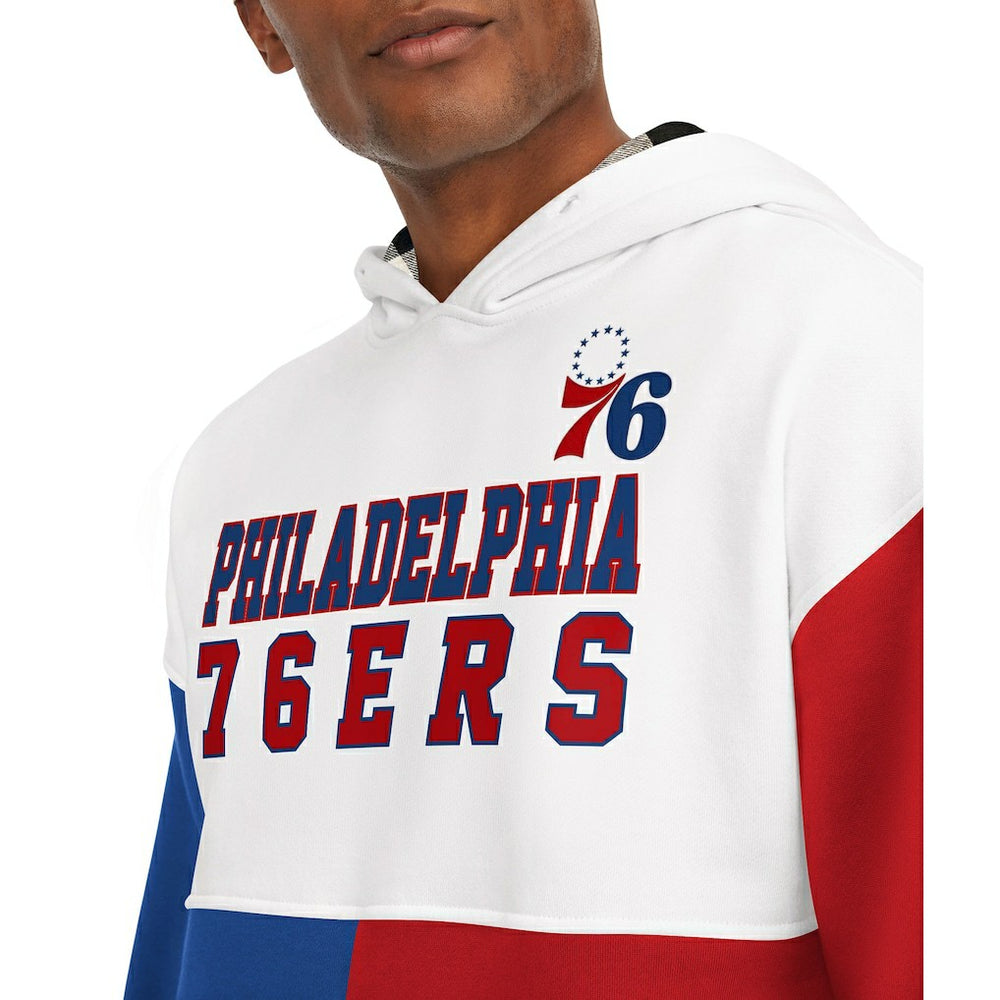 Philadelphia 76ers Tommy Jeans Andrew Split Pullover Hoodie White/Red - NBA
