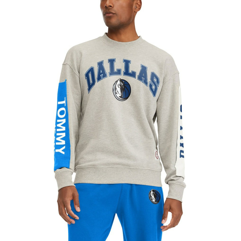 Dallas Mavericks Tommy Jeans James Patch Pullover Sweatshirt Gray - NBA