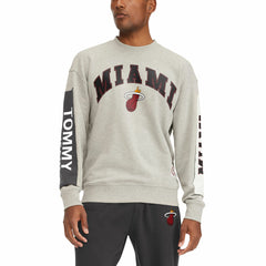 Miami Heat Tommy Jeans James Patch Pullover Sweatshirt Gray - NBA