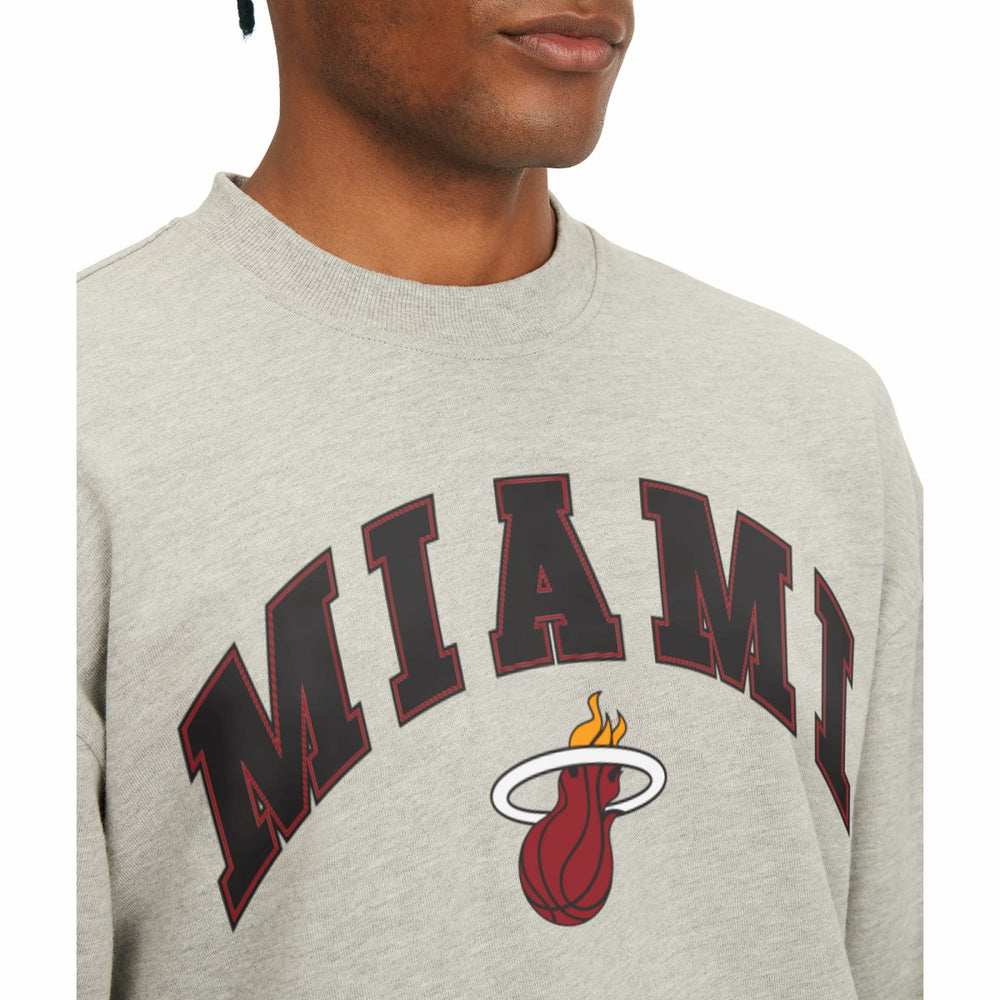 Miami Heat Tommy Jeans James Patch Pullover Sweatshirt Gray - NBA