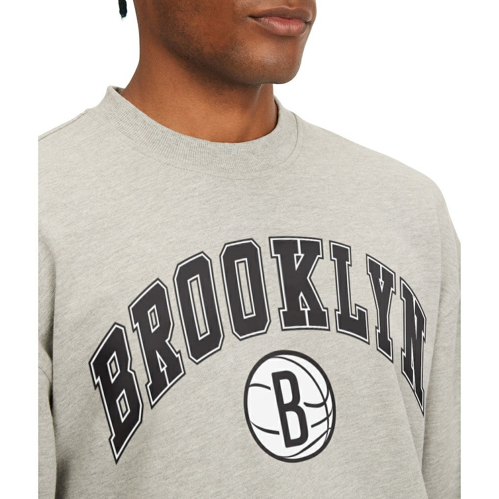 Brooklyn Nets Tommy Jeans James Patch Pullover Sweatshirt Gray - NBA