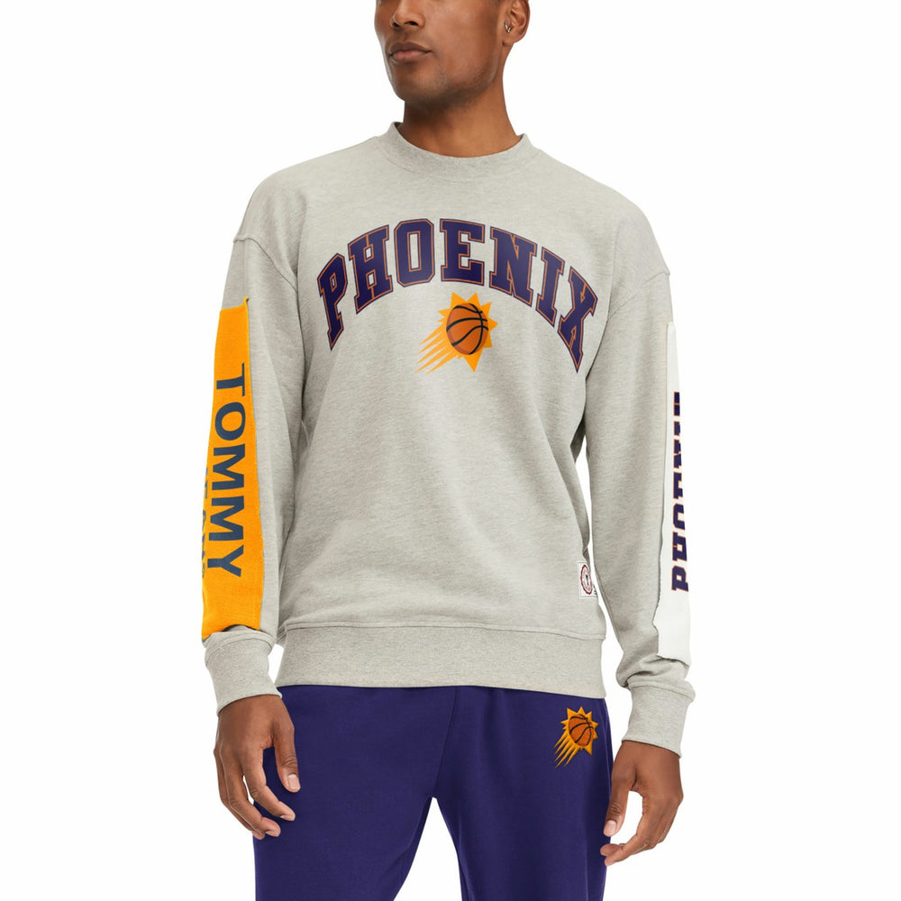 Phoenix Suns Tommy Jeans James Patch Pullover Sweatshirt Gray - NBA