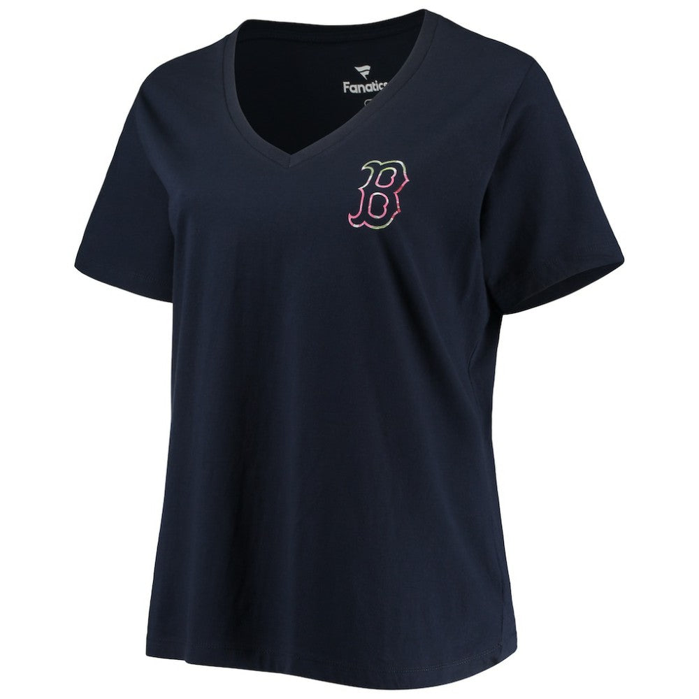 Boston Red Sox Women's Plus Size #1 Mom 2-Hit V-Neck T-Shirt - MLB