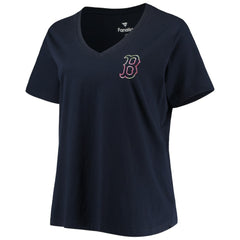 Boston Red Sox Women's Plus Size #1 Mom 2-Hit V-Neck T-Shirt - MLB