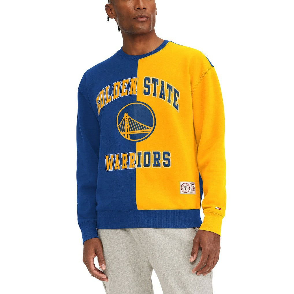 Golden State Warriors Tommy Jeans Keith Split Pullover Sweatshirt Royal/Yellow - NBA