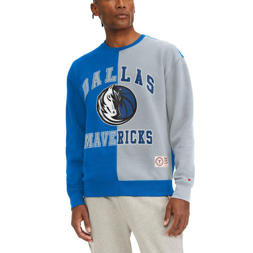 Dallas Mavericks Tommy Jeans Keith Split Pullover Sweatshirt Royal/Gray - NBA