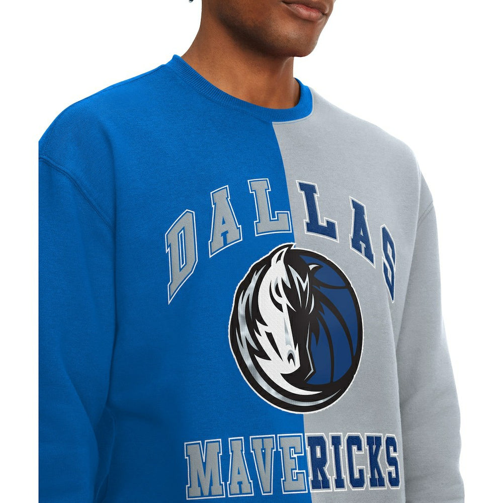 Dallas Mavericks Tommy Jeans Keith Split Pullover Sweatshirt Royal/Gray - NBA