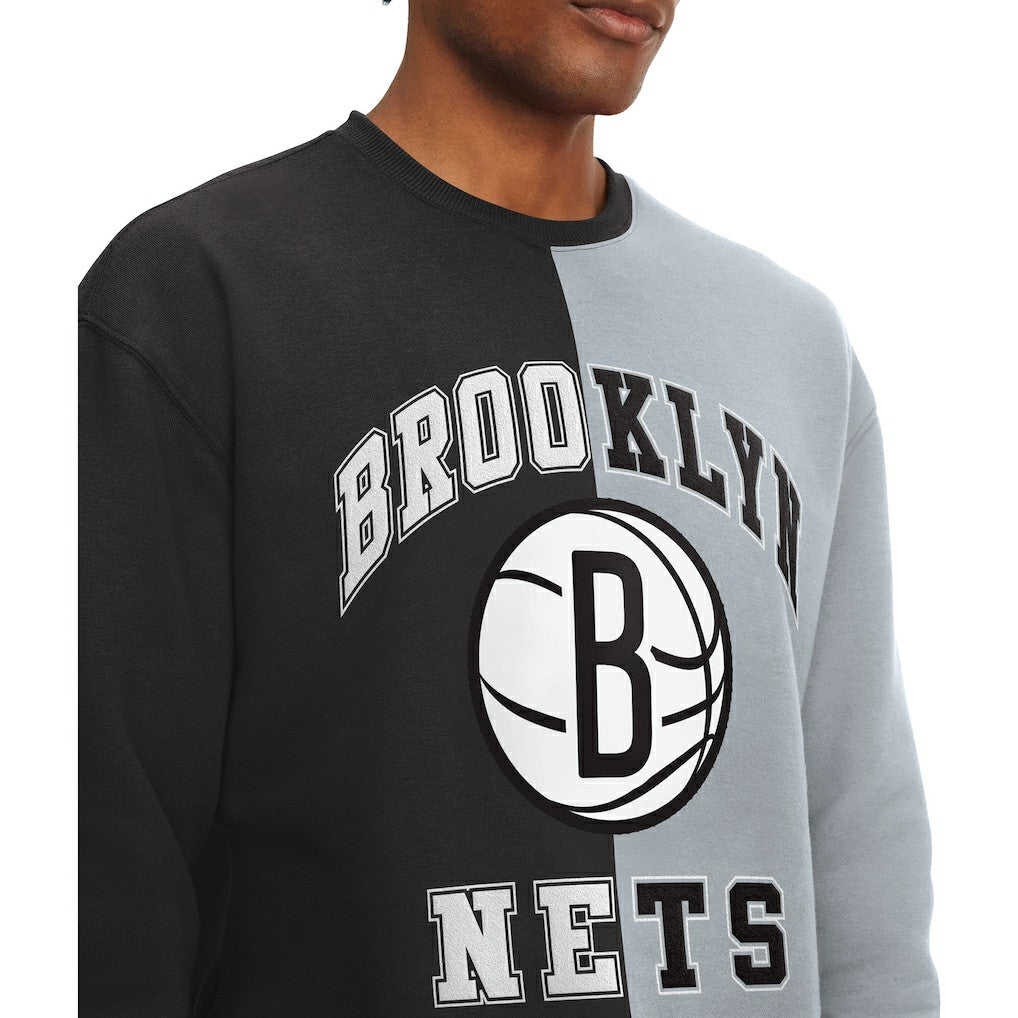 Brooklyn Nets Tommy Jeans Keith Split Pullover Sweatshirt Black/White - NBA