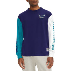 Charlotte Hornets Tommy Jeans Richie Color Block Long Sleeve T-Shirt Purple - NBA