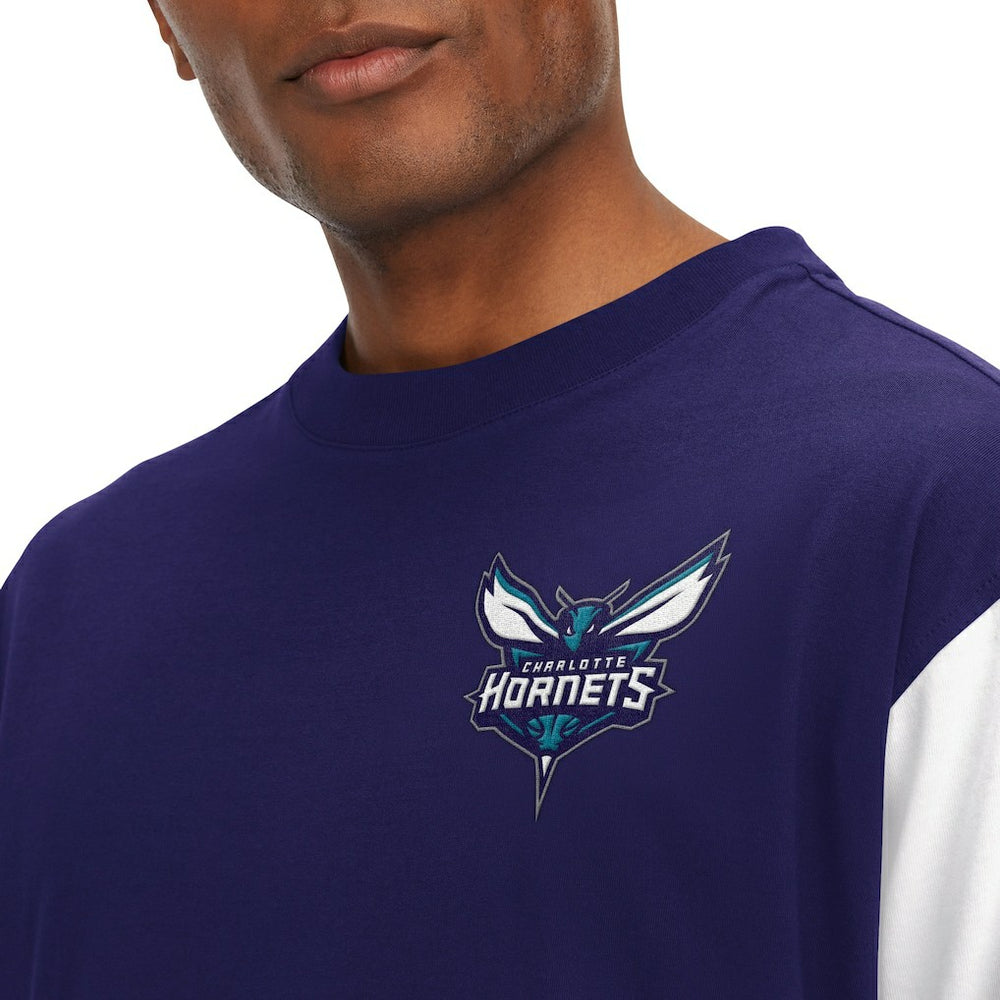 Charlotte Hornets Tommy Jeans Richie Color Block Long Sleeve T-Shirt Purple - NBA