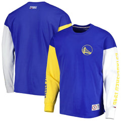 Golden State Warriors Tommy Jeans Richie Color Block Long Sleeve T-Shirt Royal - NBA