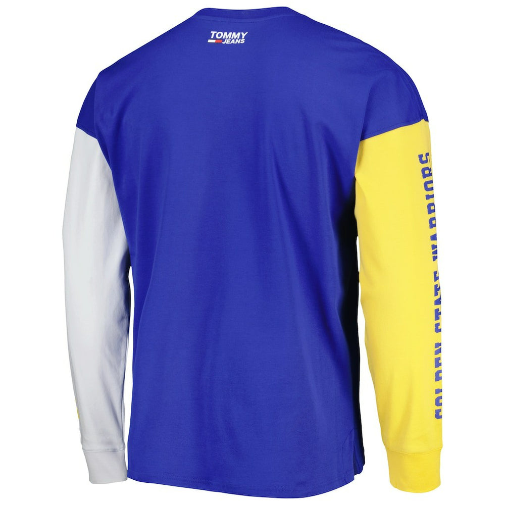 Golden State Warriors Tommy Jeans Richie Color Block Long Sleeve T-Shirt Royal - NBA