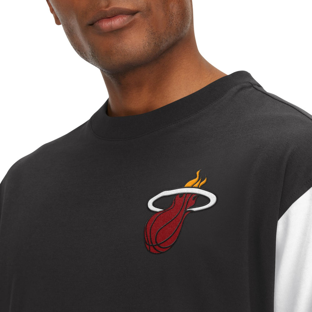 Miami Heat Tommy Jeans Richie Color Block Long Sleeve T-Shirt Black - NBA