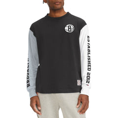 Brooklyn Nets Tommy Jeans Richie Color Block Long Sleeve T-Shirt Black - NBA