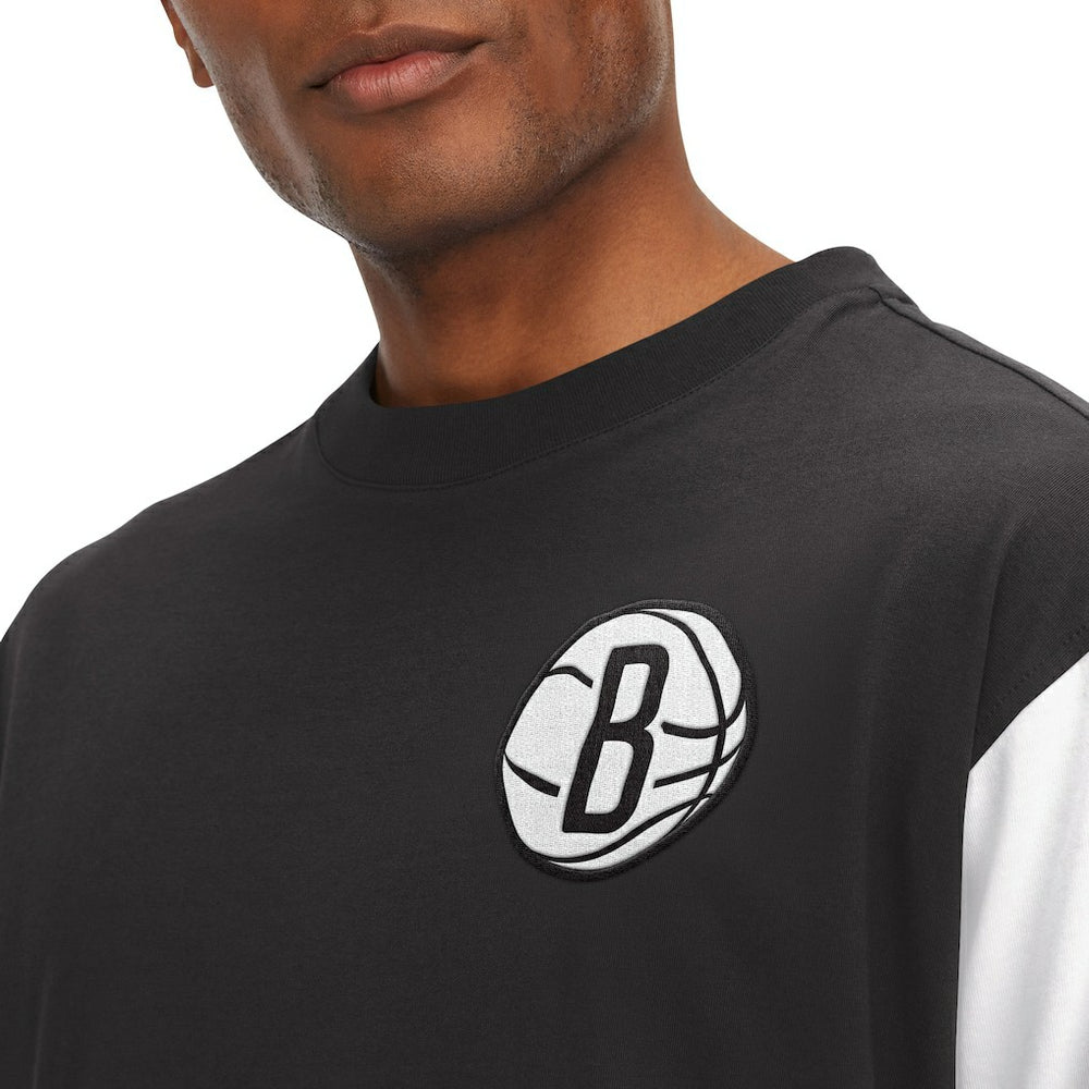 Brooklyn Nets Tommy Jeans Richie Color Block Long Sleeve T-Shirt Black - NBA
