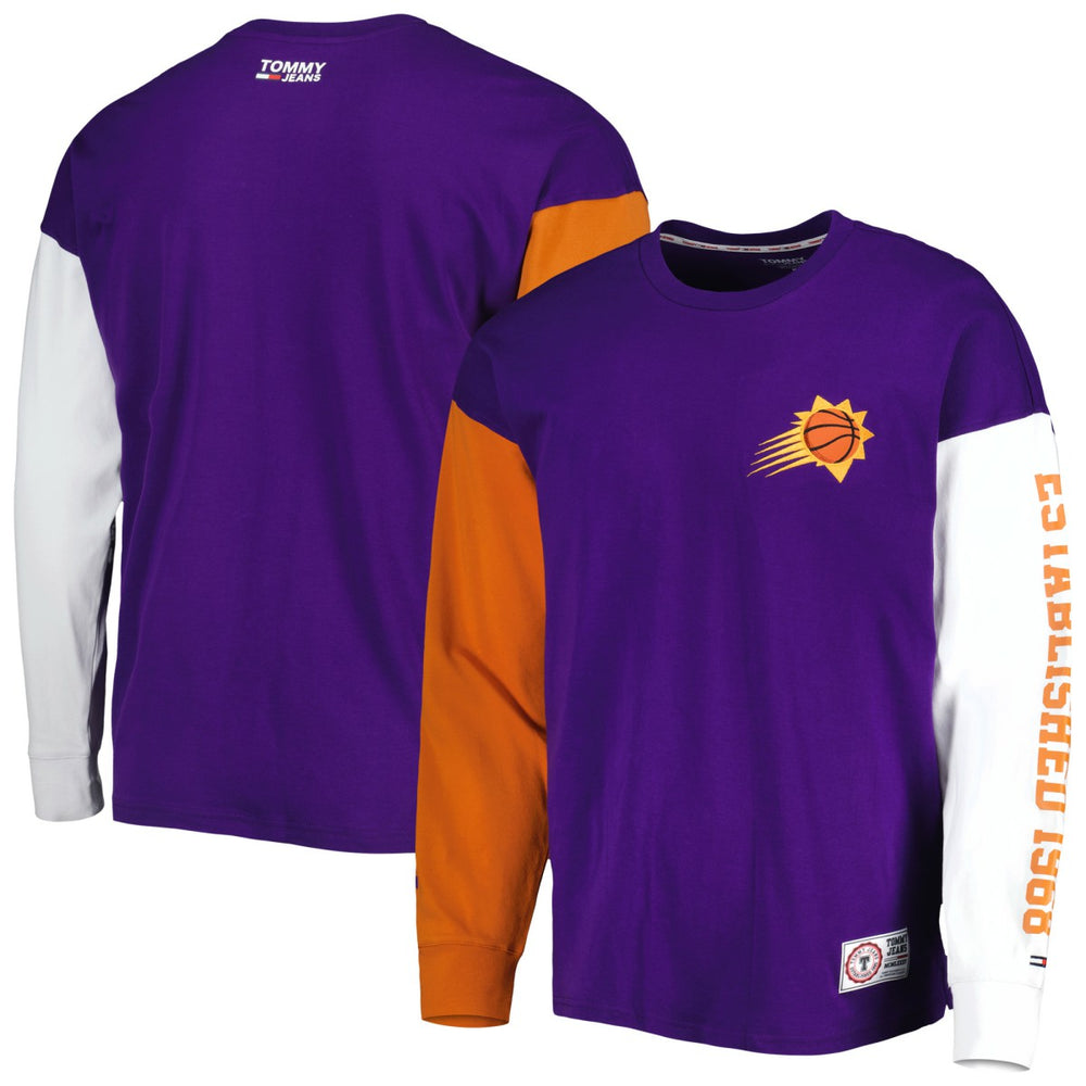 Phoenix Suns Tommy Jeans Richie Color Block Long Sleeve T-Shirt Purple - NBA