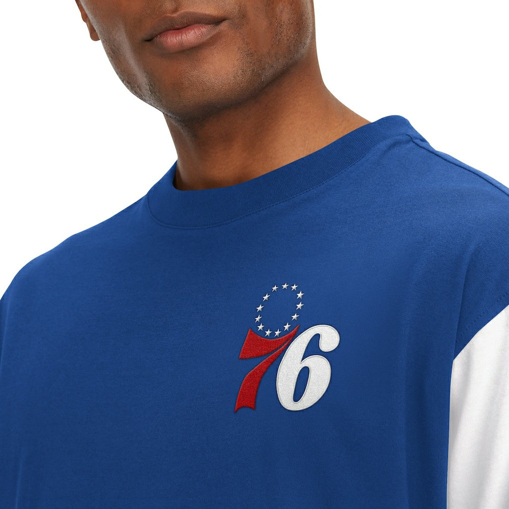 Philadelphia 76ers Tommy Jeans Richie Color Block Long Sleeve T-Shirt Royal - NBA