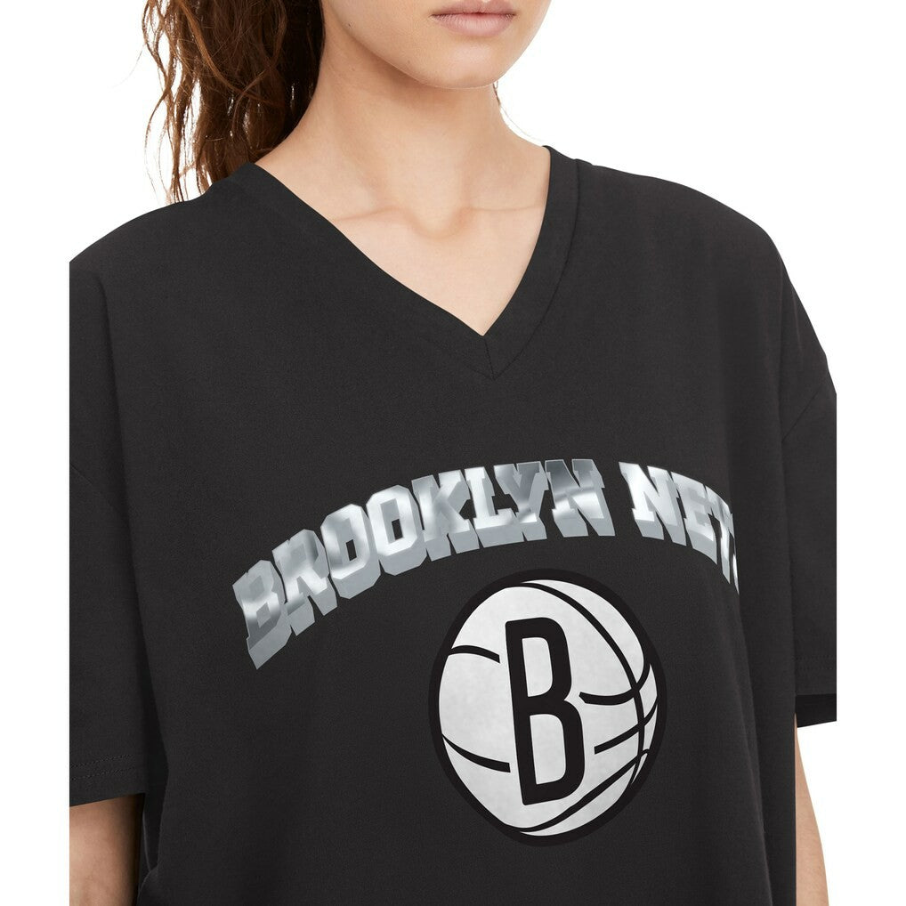 Brooklyn Nets Tommy Jeans Women's Ashley V-Neck T-Shirt Black - NBA