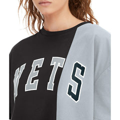 Brooklyn Nets Tommy Jeans Women's Betsy Relaxed Crop T-Shirt Black/White - NBA